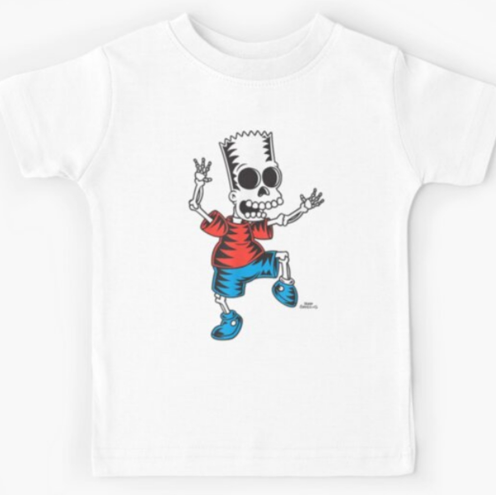 The Simpsons Bart Skeleton Treehouse Horror Unisex Tee T-shirt